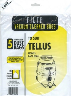 PKT OF 5 FILTA PAPER VACUUM BAGS FOR TELLUS/PULLMAN BACKPACK