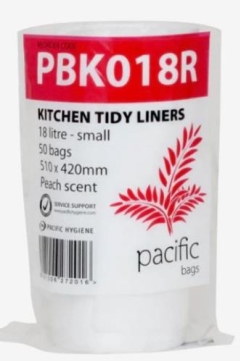 ROLL OF 50 X 18L PACIFIC WHITE KITCHEN TIDY BIN LINERS